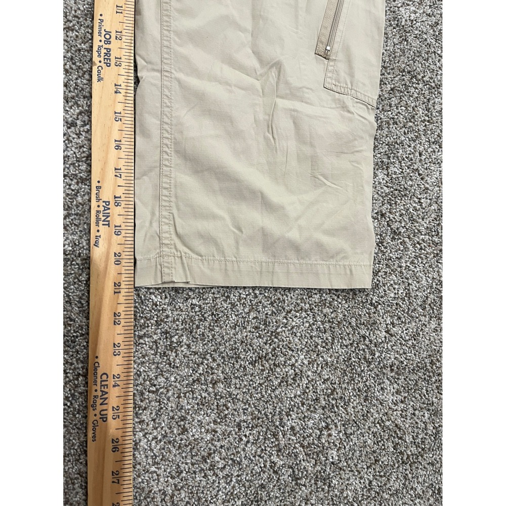 Lauren Ralph Lauren Khaki Tan Cargo Crop Pants Womens 14 Cotton Ripstop Utility - Picture 5 of 7